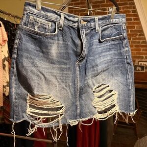 L’AGENCE Jolene Distressed Denim Jean Mini Skirt Women's Size 31